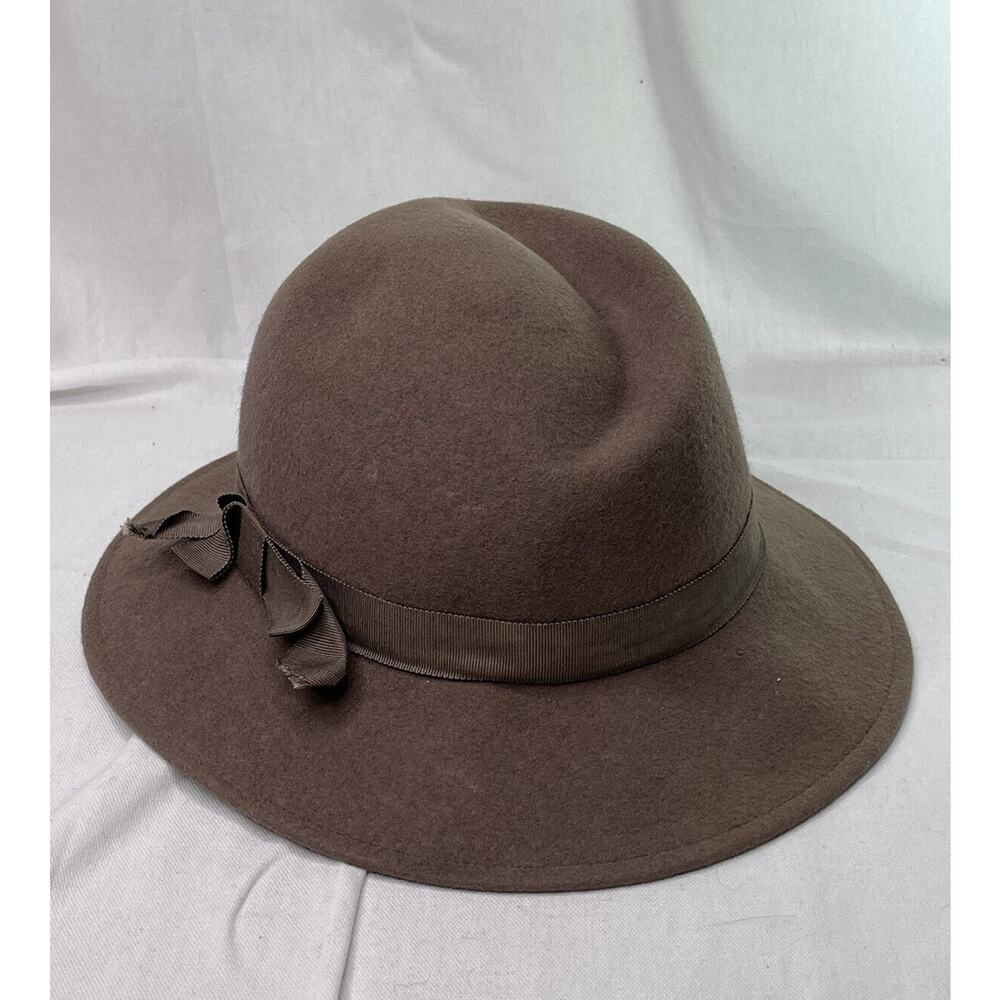 Lancaster Pure Wool Felt Western Fedora Style Taupe Tan Hat Vintage
